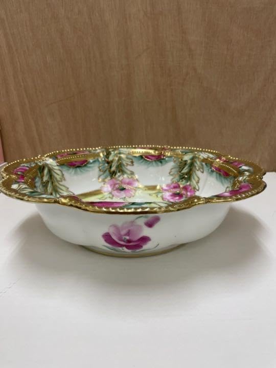 オールド ノリタケ ピンクポピー柄 大ボール 1個